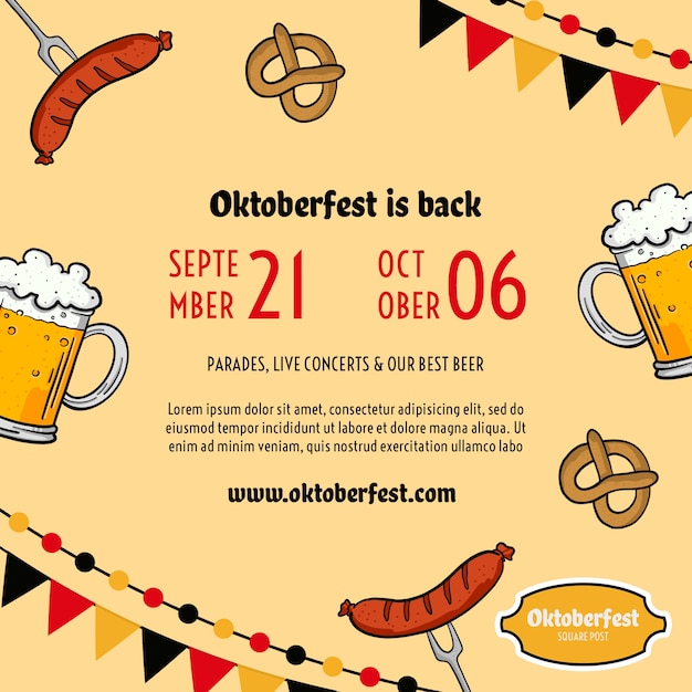 PSD gratuito modello di volantino dell'oktoberfest