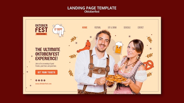 Free PSD oktoberfest landing page template design
