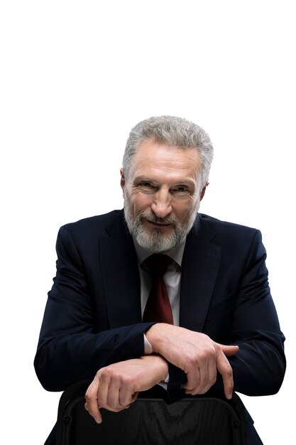 old man wearing business costume