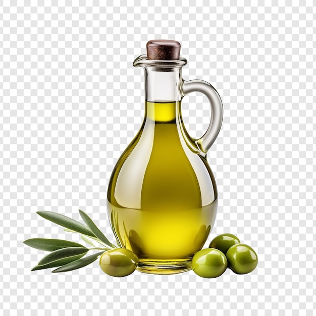 Free PSD olive oil bottle isolated on transparent background