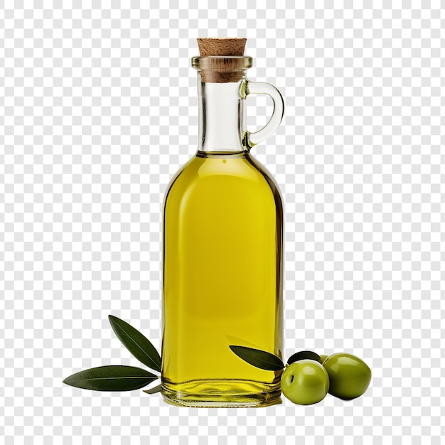 Free PSD olive oil bottle isolated on transparent background