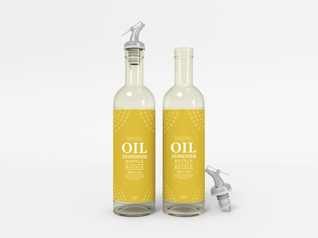 Макет упаковки стеклянной бутылки оливкового масла