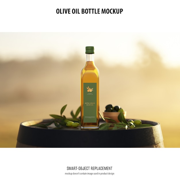 Мокап бутылки оливкового масла