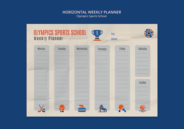 PSD gratuito disegno di modello di scuola sportiva olimpica