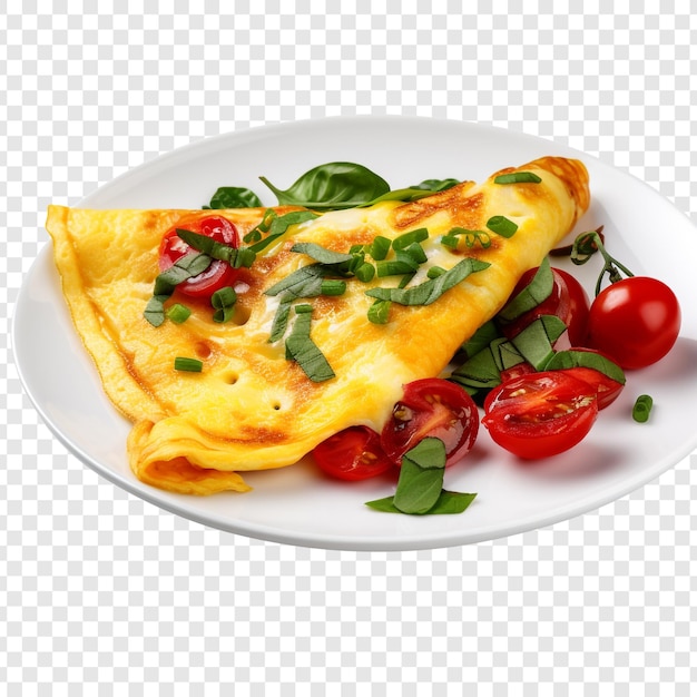 Omelette isolata su uno sfondo trasparente