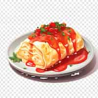 Free PSD omurice isolated on transparent background