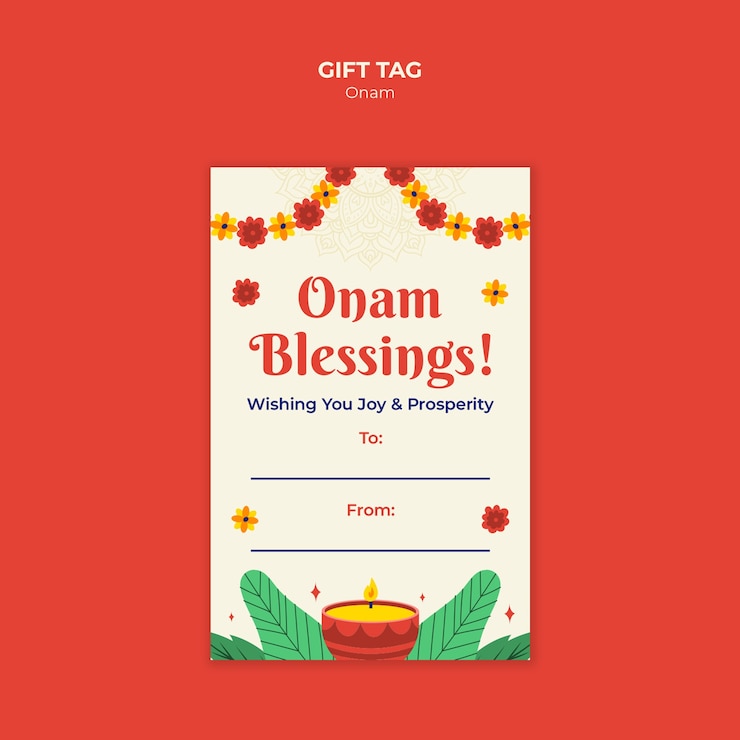 मुफ़्त PSD onam blessings gift tag