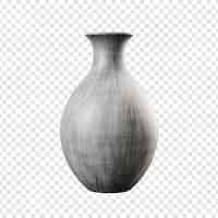 Free PSD one grey vase isolated on transparent background