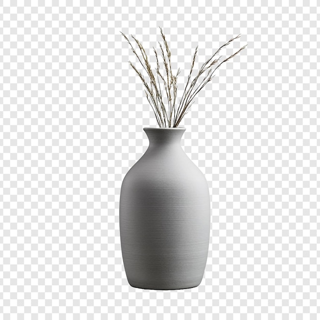 Free PSD one grey vase isolated on transparent background