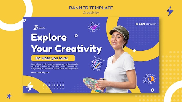 Free PSD online art class banner template