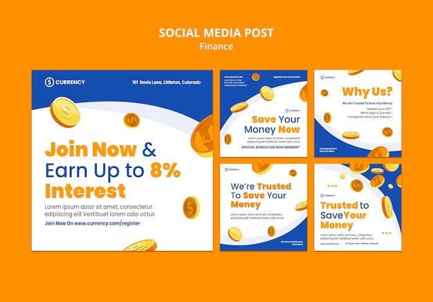 Free PSD online banking social media post template