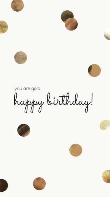 Шаблон поздравления с днем рождения онлайн с золотым конфетти