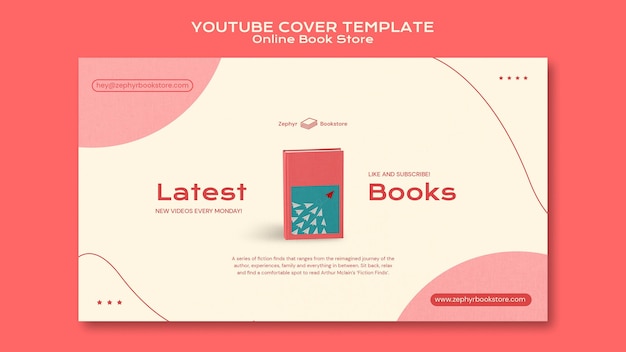Online book store youtube cover template
