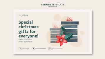 無料PSD オンラインクリスマスショッピングバナーテンプレート