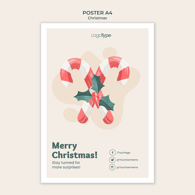 Free PSD online christmas shopping poster template