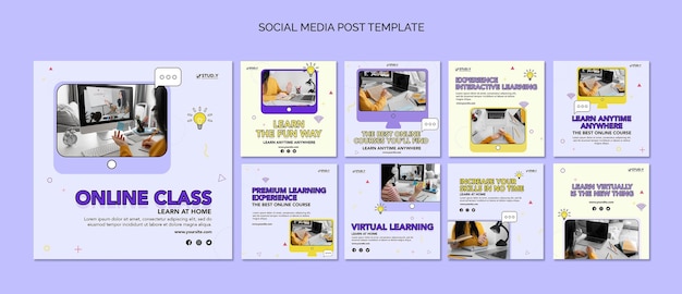 Online Class Social Media Posts | Free Download PSD Templates | Free Stock Photos