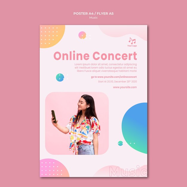 online concert flyer stationery template