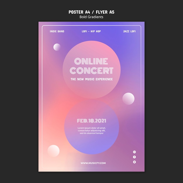 Free PSD online concert poster template