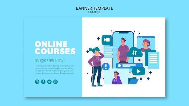 Online courses banner template