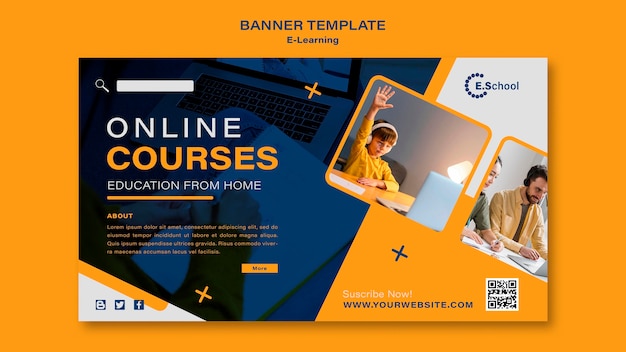 Online courses banner template