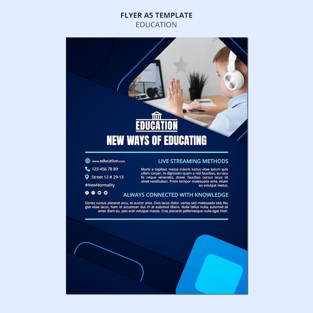 Free PSD online education flyer template