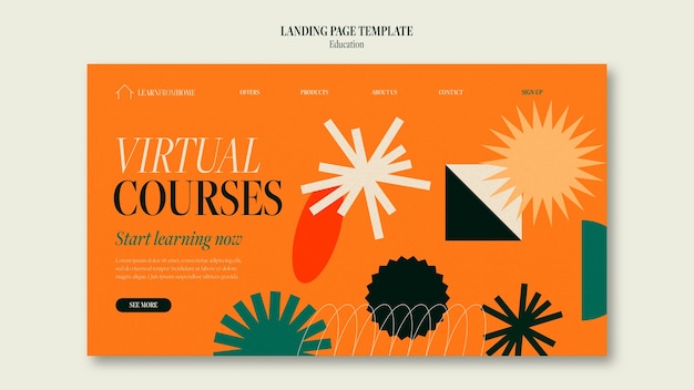 Free PSD online education landing page template