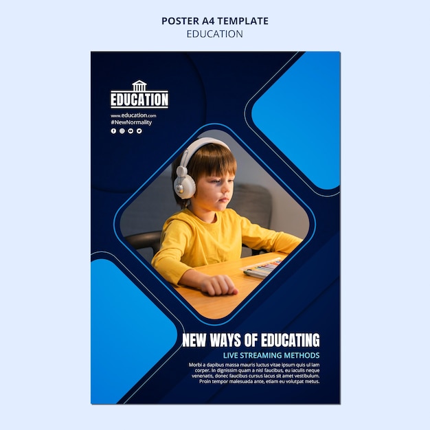 Free PSD online education poster template