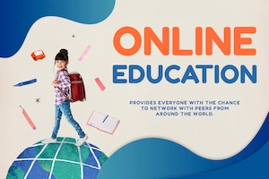 Online education template psd future technology