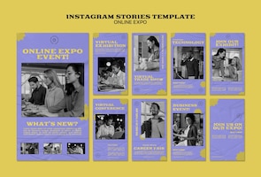 免费PSD在线博览会instagram故事设计模板