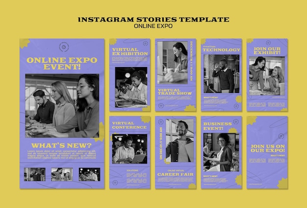 Modello di progettazione di storie di instagram di Expo online