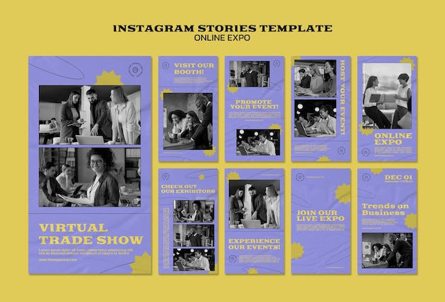 Modello di progettazione di storie di instagram di expo online