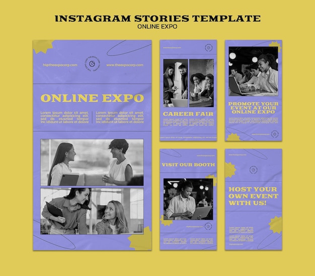 Modello di progettazione di storie di instagram di Expo online