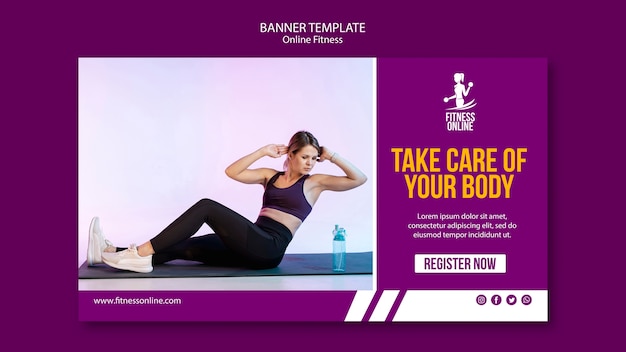 online fitness concept banner template