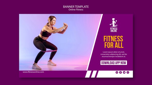 online fitness concept banner template
