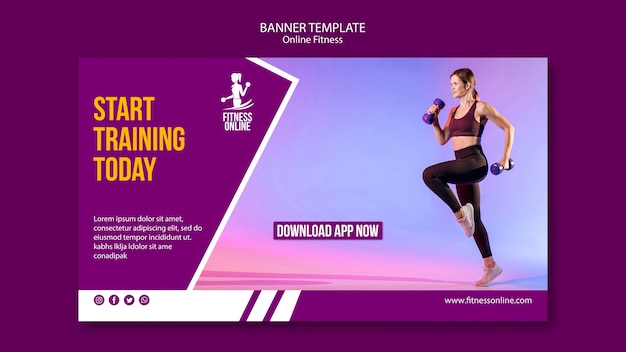 online fitness concept banner template