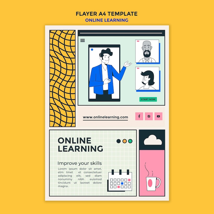 Free PSD online learning ad poster template