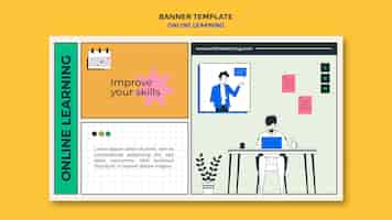 Free PSD online learning ad template banner