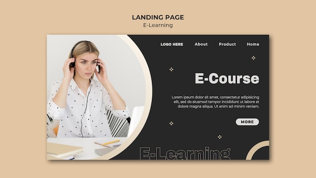 Online learning web page template