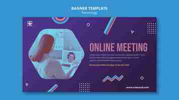 Free PSD online meeting banner template