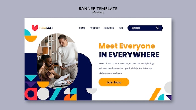 online meeting landing page template