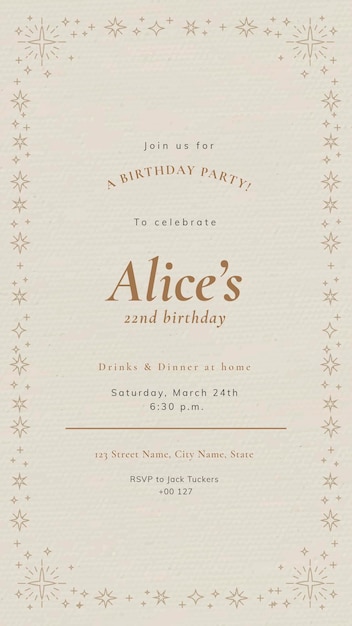Free PSD online party invitation template psd birthday celebration