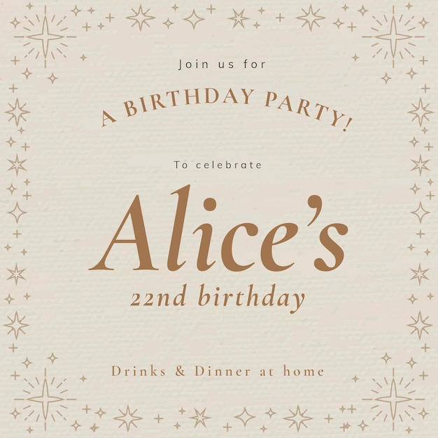 Free PSD online party invitation template psd birthday celebration