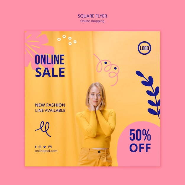 Free PSD online sale flyer template