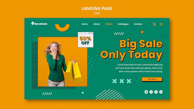 Online sale landing page template Premium Psd