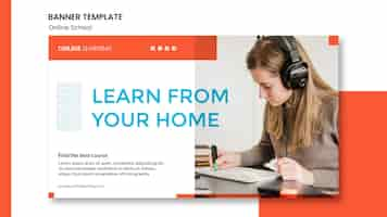 Free PSD online school banner template style