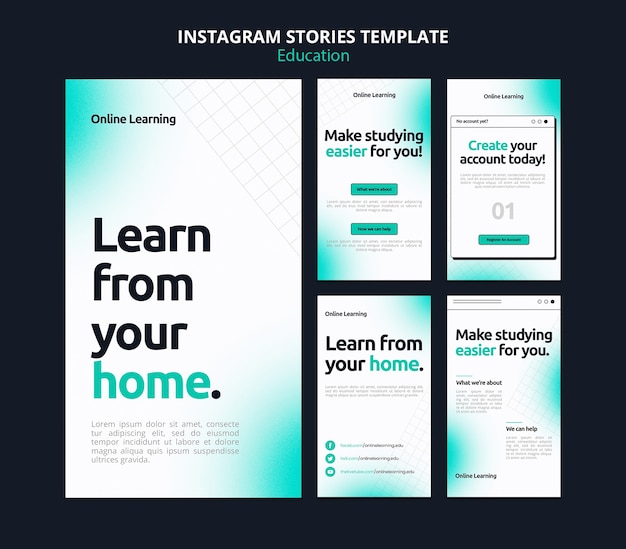 Online school instagram stories collection