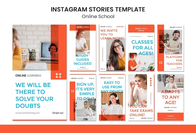 Online school instagram stories