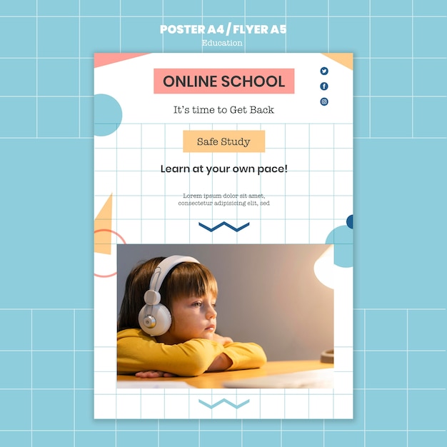 Free PSD online school print template