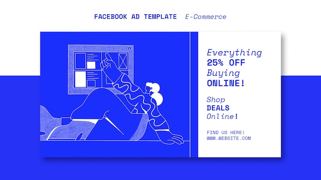 無料PSD オンラインショッピングとeコマースのソーシャルメディアプロモーションテンプレート