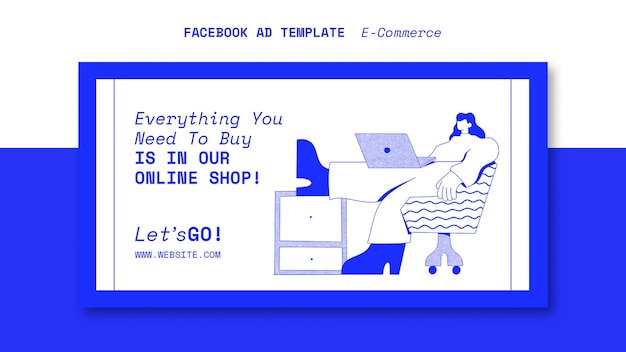 Бесплатный PSD Интернет-магазин и рекламный шаблон электронной коммерции в социальных сетях